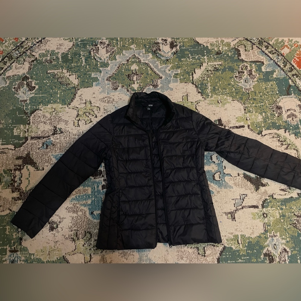 Black puffer light coat- size small ANA brand